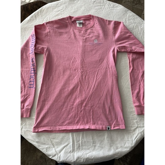 SIMPLY SOUTHERN "Lil Salty but Sweet" Pineapple Pink Small T-shirt Long Sleeve - Picture 11 of 11